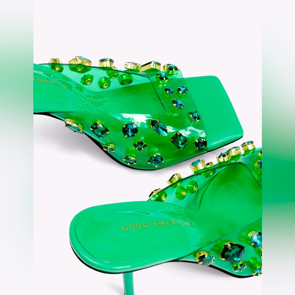 💚 NIB! Good American Jeweled Sandals - Picture 3 of 16